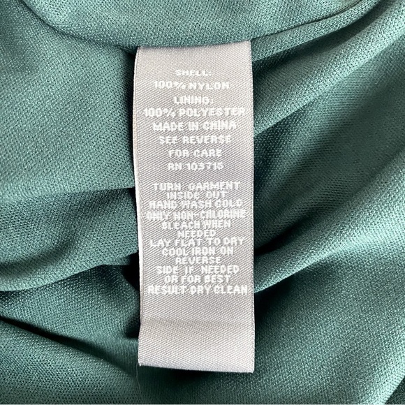 Sharagano Emerald Green Lace Overlay Sleeveless Midi Dress Size 12 - Picture 9 of 9